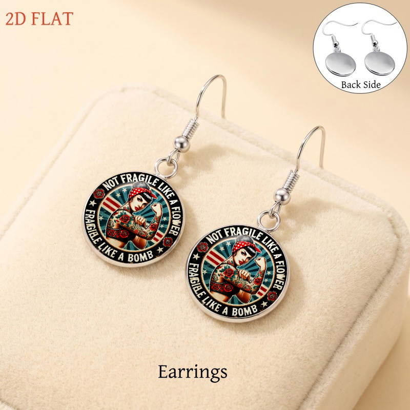 5pc Rosie the Riveter Themed Jewellery Set